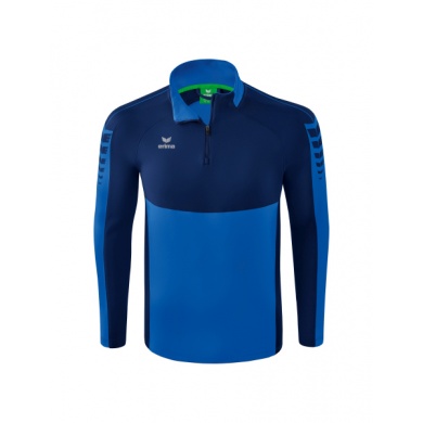 Erima Sport-Langarmshirt Six Wings Trainingstop (100% Polyester, Stehkragen, 1/2 Zip) royalblau/navyblau Herren